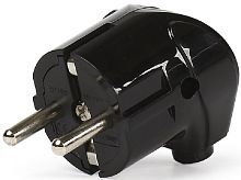 Вилка электрическая с заземлением угловая Smartbuy 16А черный картинка 